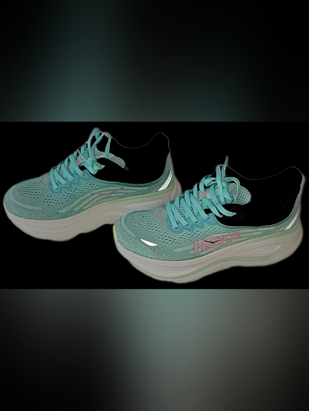 "WIDE" Hoka Bondi 9 Women's Teal and Pink Running Shoes BRAND NEW MULTIPLE SIZES - Picture 6 of 14